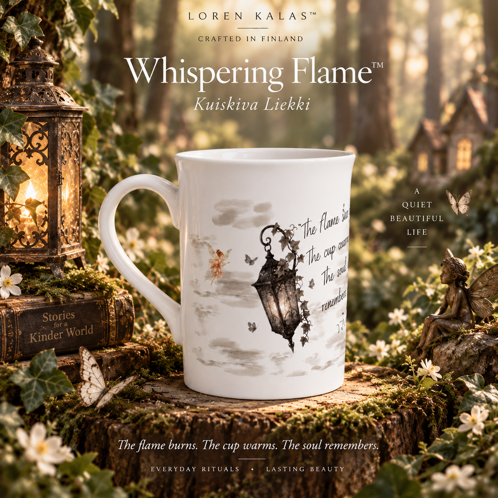 Whispering Flame™ — Kuiskiva Liekki 10oz Porcelain Slim Mug Loren Kalas