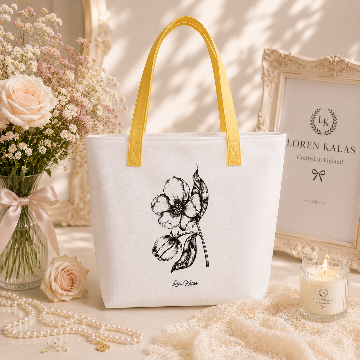 Loren Kalas™ Timeless Wildflower Large Tote Bag